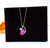 Silver Melody Necklace with Pink Stone