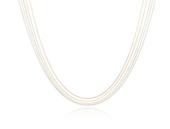 Silver Three Tone Five Layer Necklace