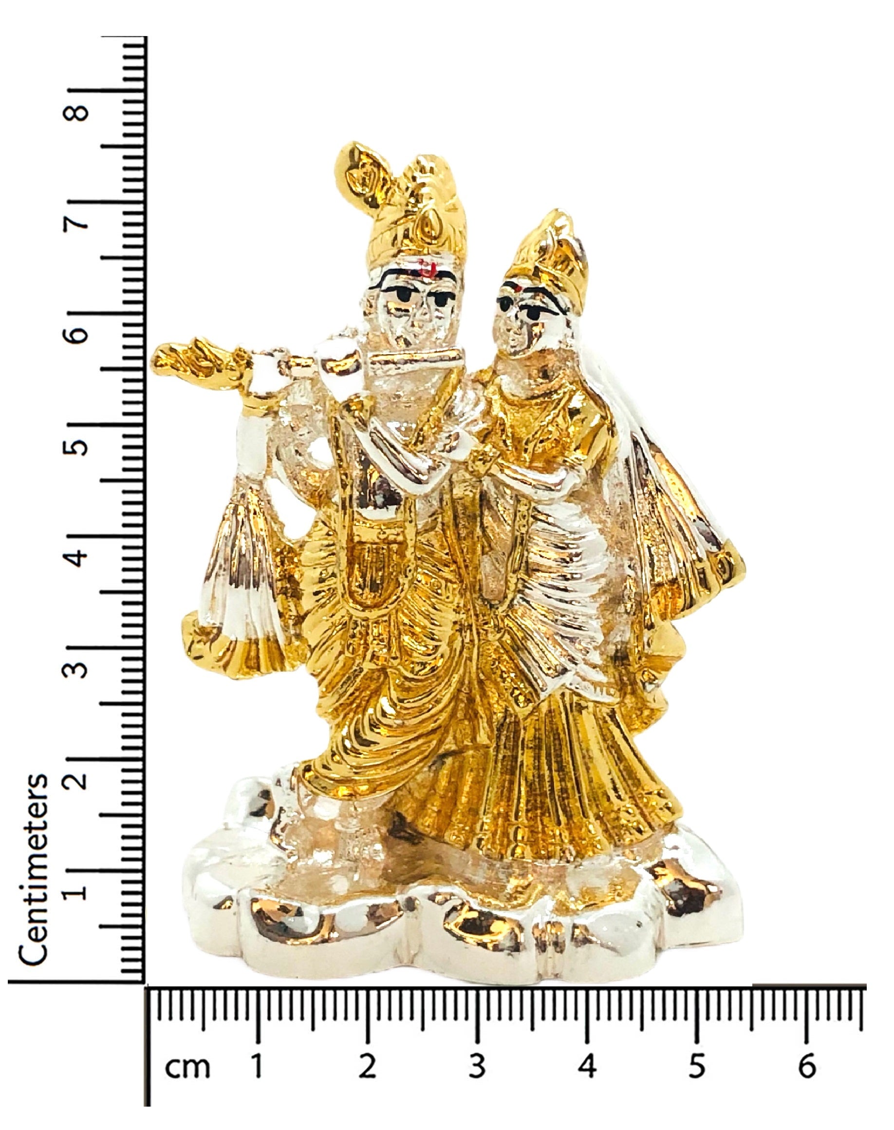Gold Plated Radha Krishna Idol/Murti for Puja Room, Temple, Meditation, Office, Business & Home Decoration Gift Collection Item