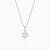 Silver Flowery Snowflake Pendant With Link Chain